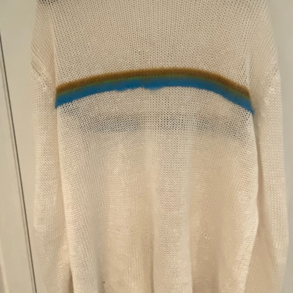 Saint Laurent Destroyed Stripe Linen Blend Sweater Size L - Picture 5 of 5